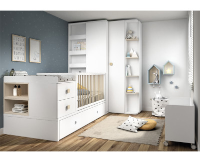 Lit bébé convertible en chambre enfant complète 3-en-1