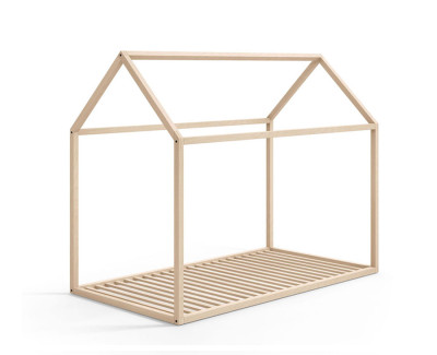 Lit maison en bois 