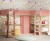 Lit mezzanine double avec bureau et armoire