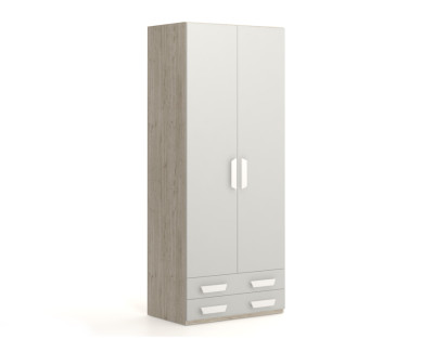 Armoire à portes battantes avec tiroirs