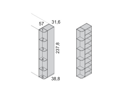 Armoire de finition avec porte battante avec étagères pour chaussures