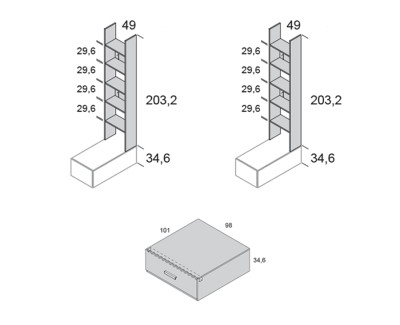 Meuble à étagères avec tiroir de rangement