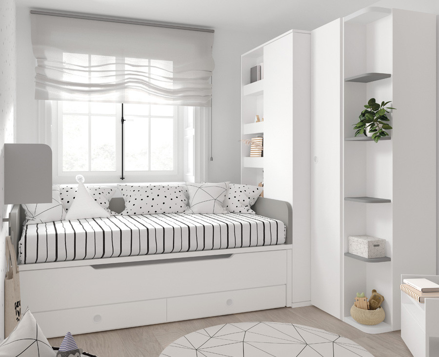 Chambre avec lit bébé pour jumeaux convertible et armoire - UNNIQ Habitat